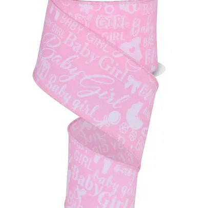 2.5"X10YD BABY GIRL - WHITE/LIGHT PINK - RGF140315