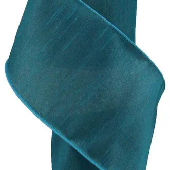 4"X10YD FAUX DUPIONI - TEAL - RD1106A6