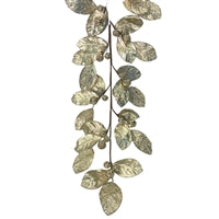 ICY ICE METALLIC MAGNOLIA LEAF BALL GARLAND - 50" - CHAMPAGNE - DC22597CH