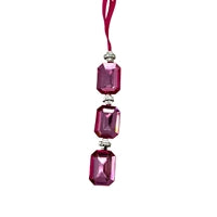 ACRYLLIC JEWEL HANGING ORNAMENT - PINK 1.2x0.5x6.5" - DCORN5401PK