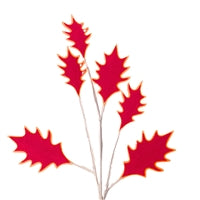 FELT HOLLY LEAF SPRAY - HOT PINK/ORANGE - 23.5" - DCSP3531HPOR