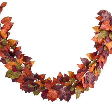 60"L SALAL LEAF GARLAND - RUST/BROWN/OLIVE - HA177595