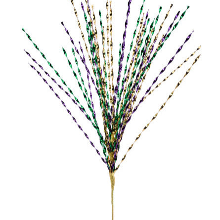 29" METALLIC PET TWIST GRASS SPRAY X40 - MARDI GRAS - HG3367