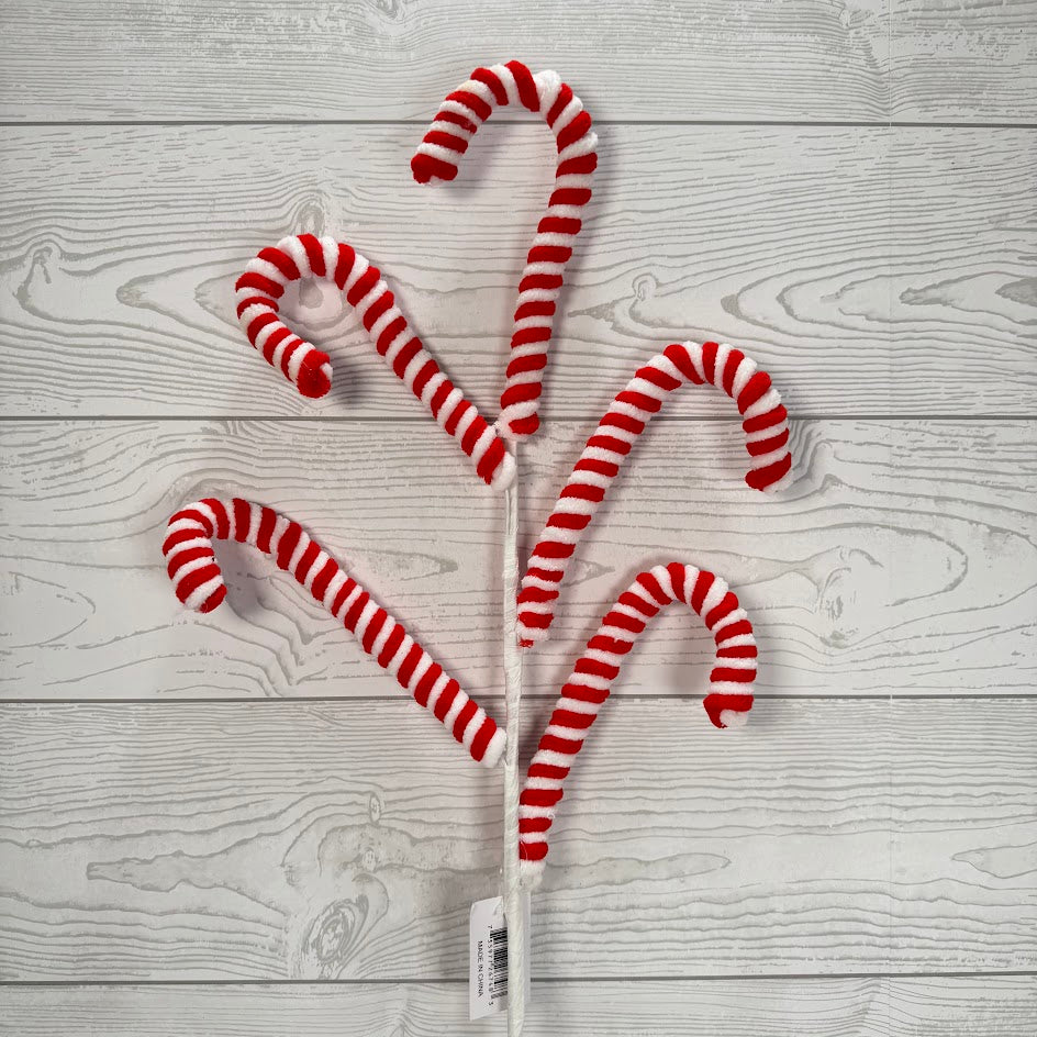 CANDY CANE SPRAY 26" - RED/WHITE - 26748 * RD