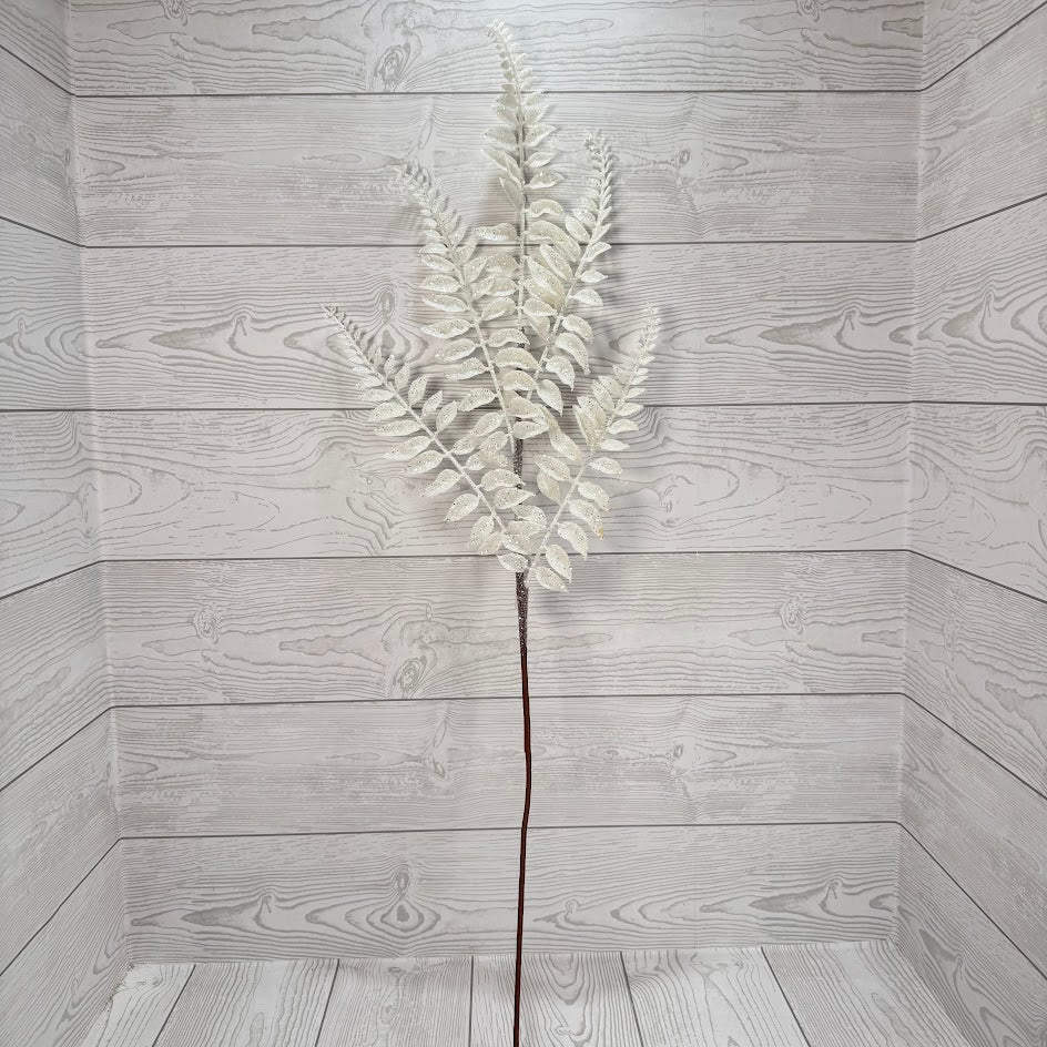XMAS FERN SPRAY - WHITE - 68697 * G
