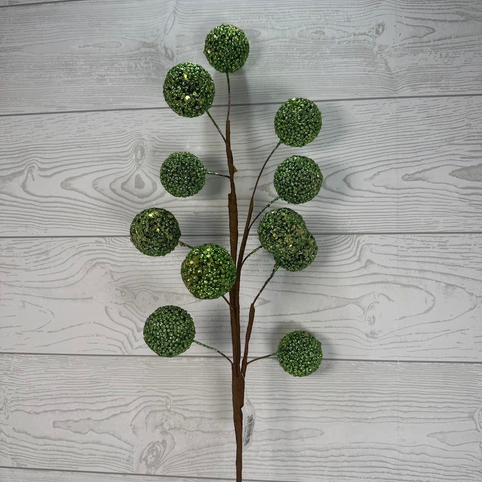 30.5IN GLITTER BALL SPRAY - APPLE GREEN - X26853-APGN