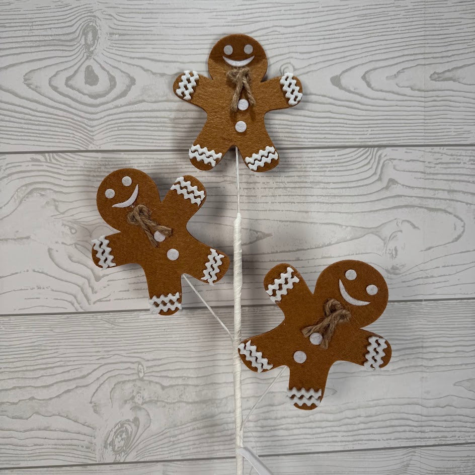 23" GINGERBREAD MAN X3 SPRAY - X25109-NAT * RD
