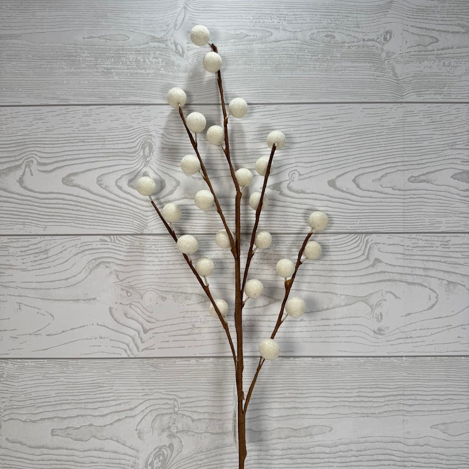 28.5" SUGAR BERRY SPRAY - WHITE - X26887-WHT