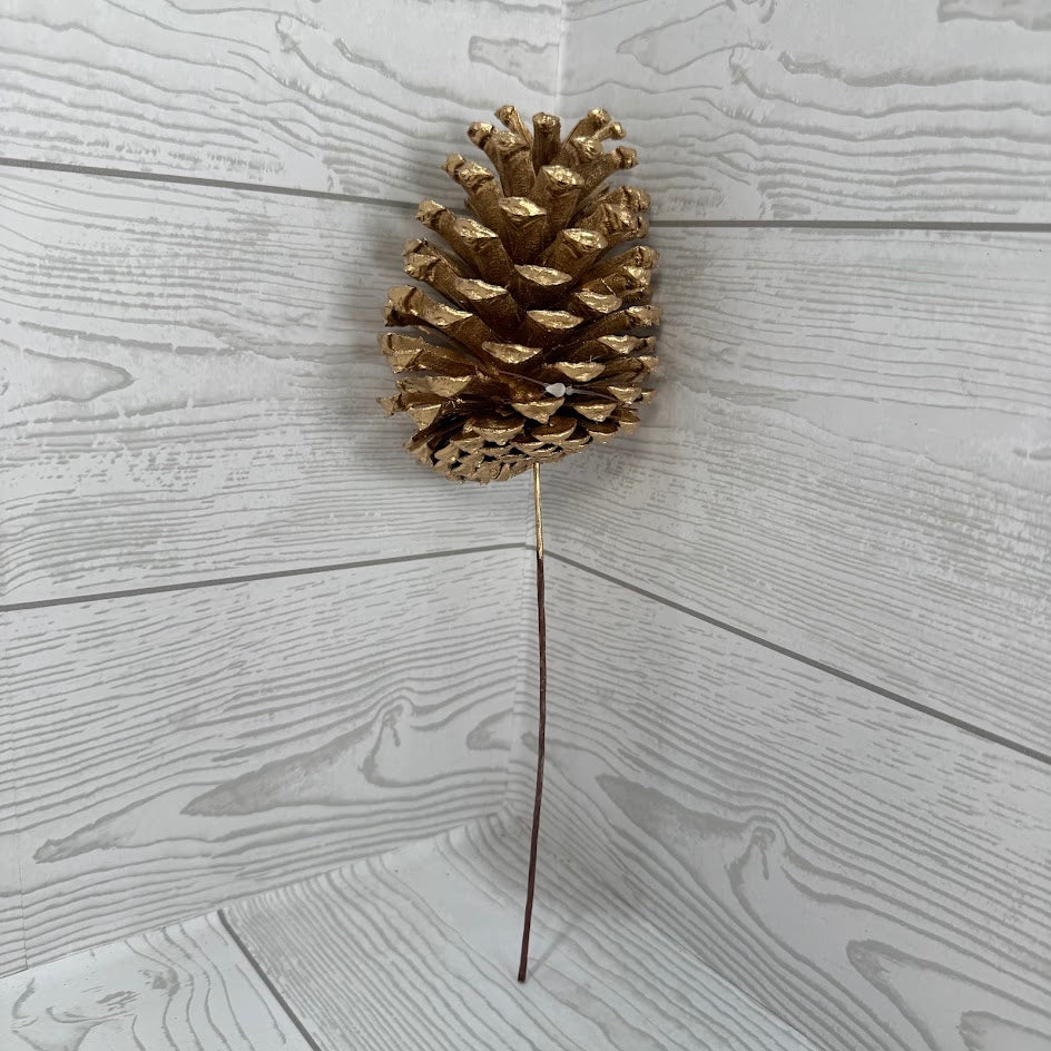 12" GLITTER PINECONE PICK - X24050-GDNT * RD
