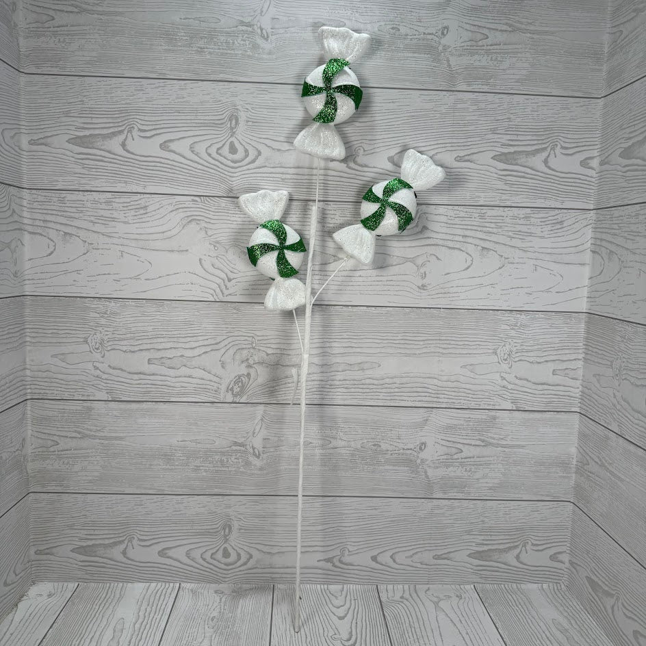 GLITTER PEPPERMINT CANDY X3 - X26893-GNWT