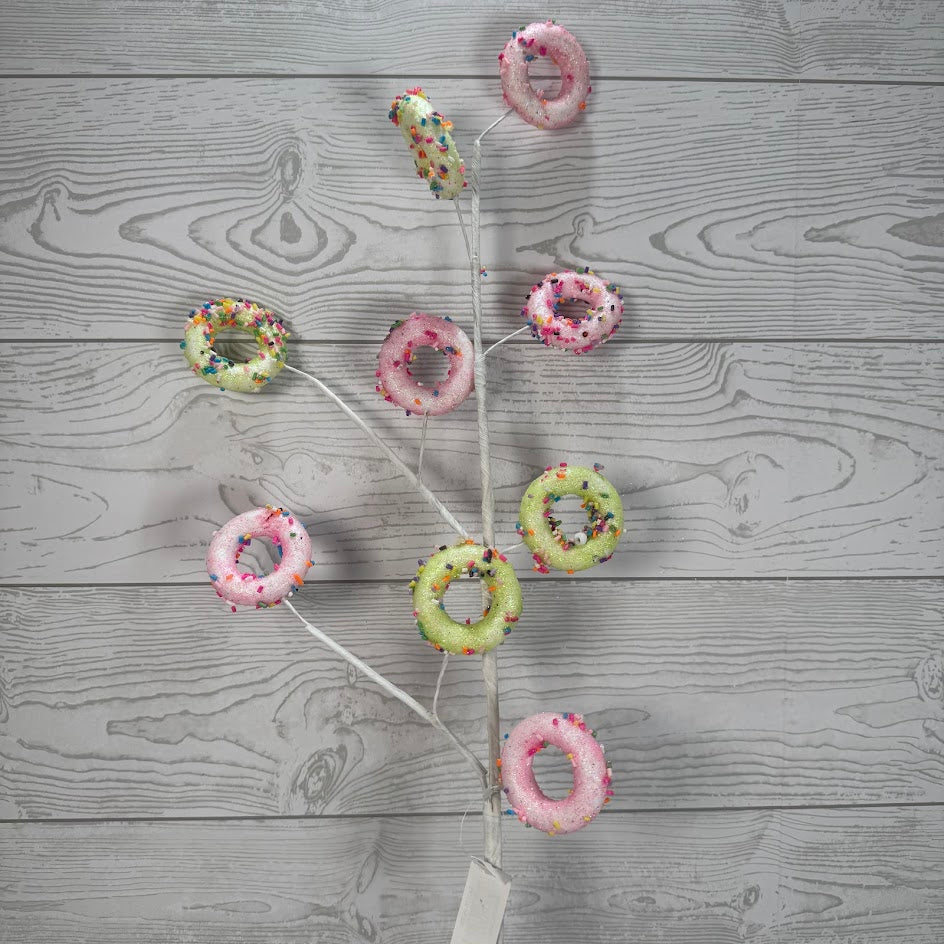 29.5" SPRINKLE DONUTS X9 - PINK/GREEN - X40076-PKGN
