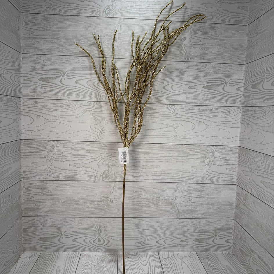 GLITTER BRANCH SPRAY - X23129-GOLD * G