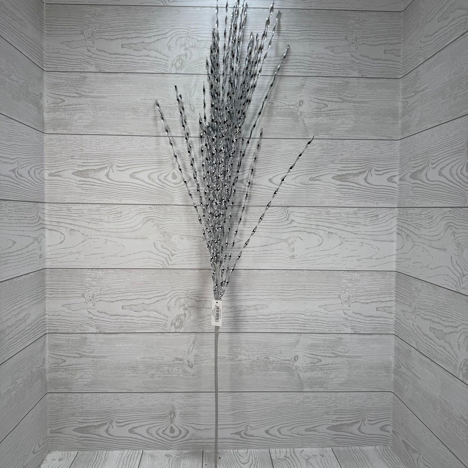 36.5" GLITTER GRASS SPRAY - X25710-SLVR