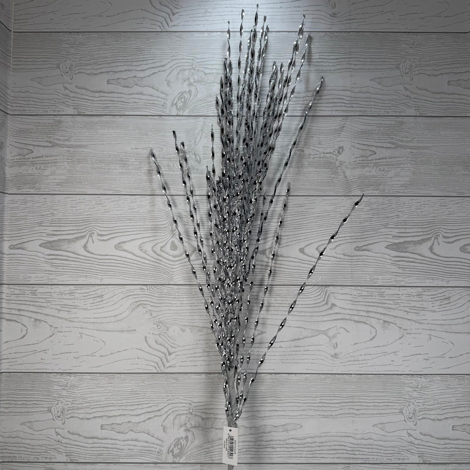 36.5" GLITTER GRASS SPRAY - X25710-SLVR