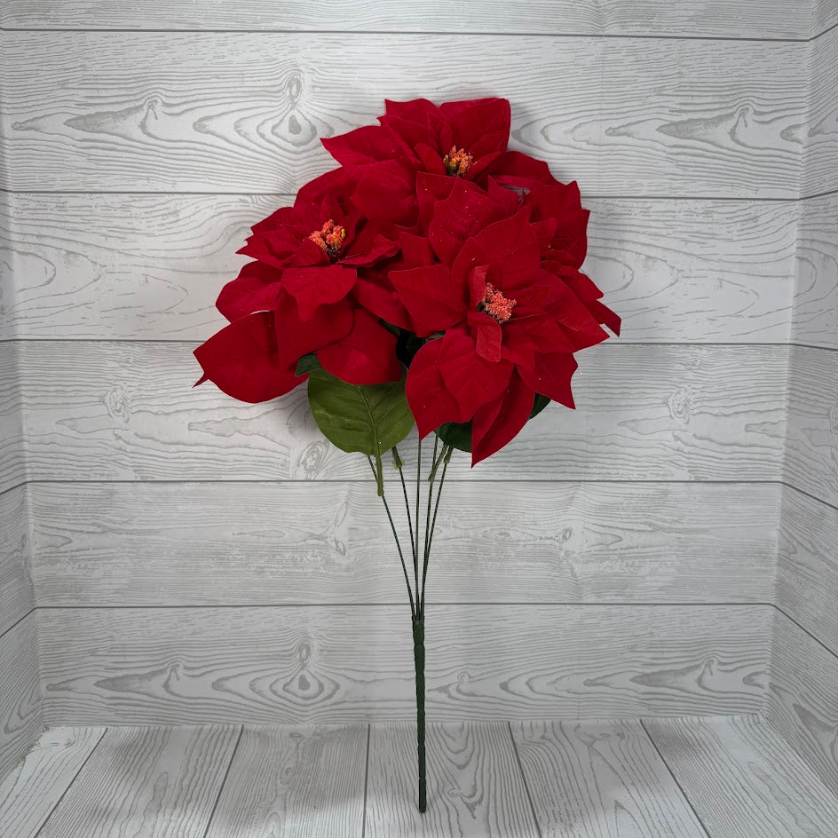 18" POINSETTIA X5 BUSH - XB19895-RED
