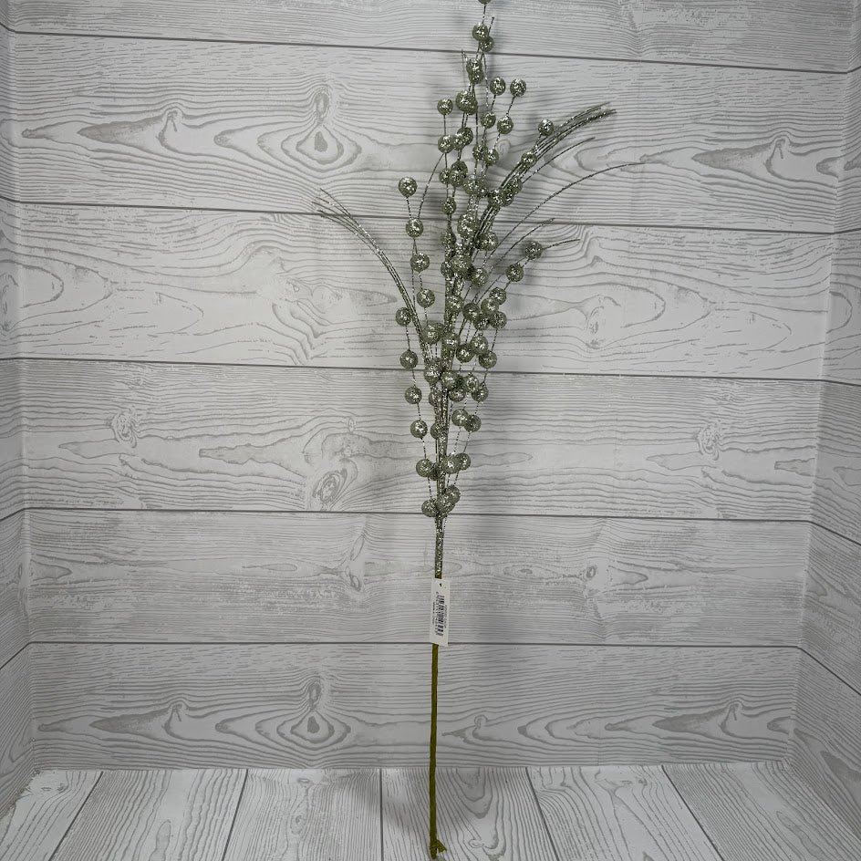 27.5" GLITTER BERRY/GRASS SPRAY - SAGE - X25592-SAGE * BL
