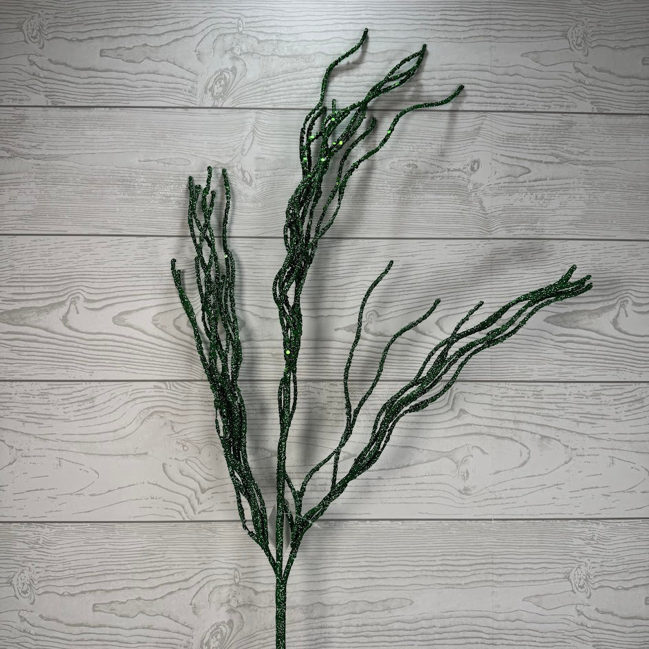 GLITTER BRANCH SPRAY - X23129-DKGN * G