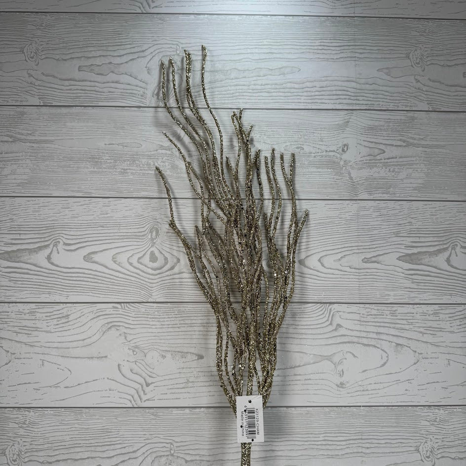 GLITTER BRANCH SPRAY - X23129-CHAM * G