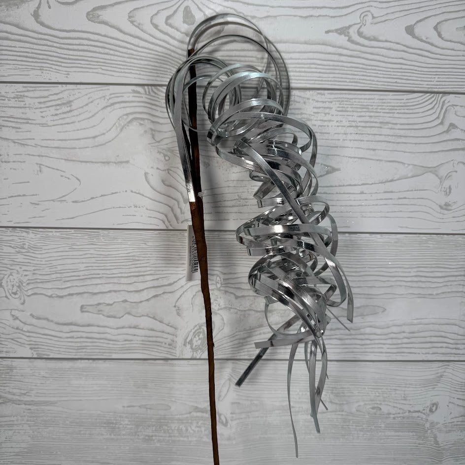38" CURLY RIBBON SPRAY - X26883-SLVR