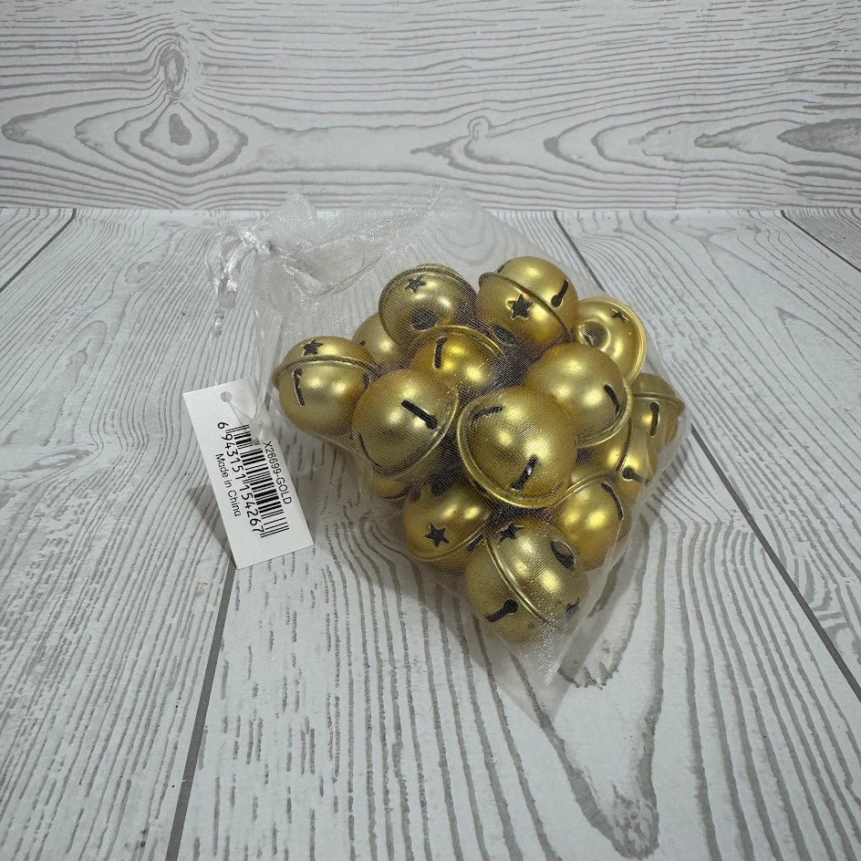 5" JINGLE BELL 18PC BAG - GOLD - X26699-GOLD * RD