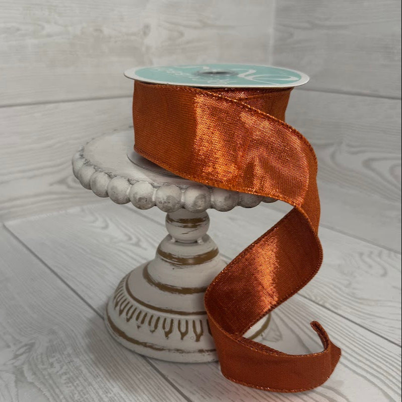 1.5"x10YD METALLIC DUPIONI - RUST/COPPER - RGA113720