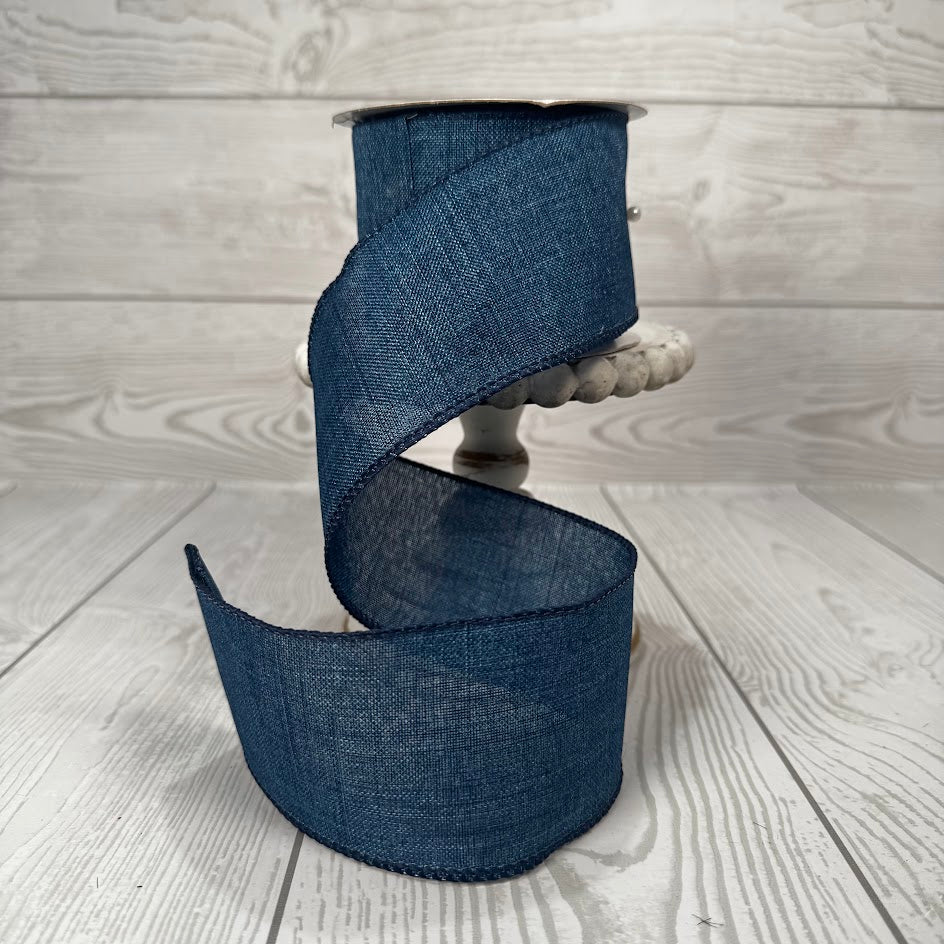 2.5"X10YD SHINY ROYAL BURLAP - DENIM - RG01881C6