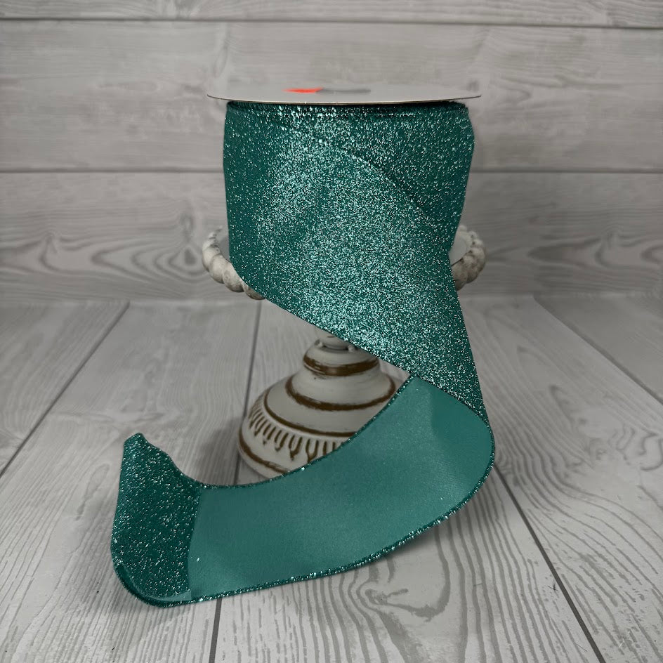 2.5"X10YD FLAT GLITTER - AQUA - X820640-45