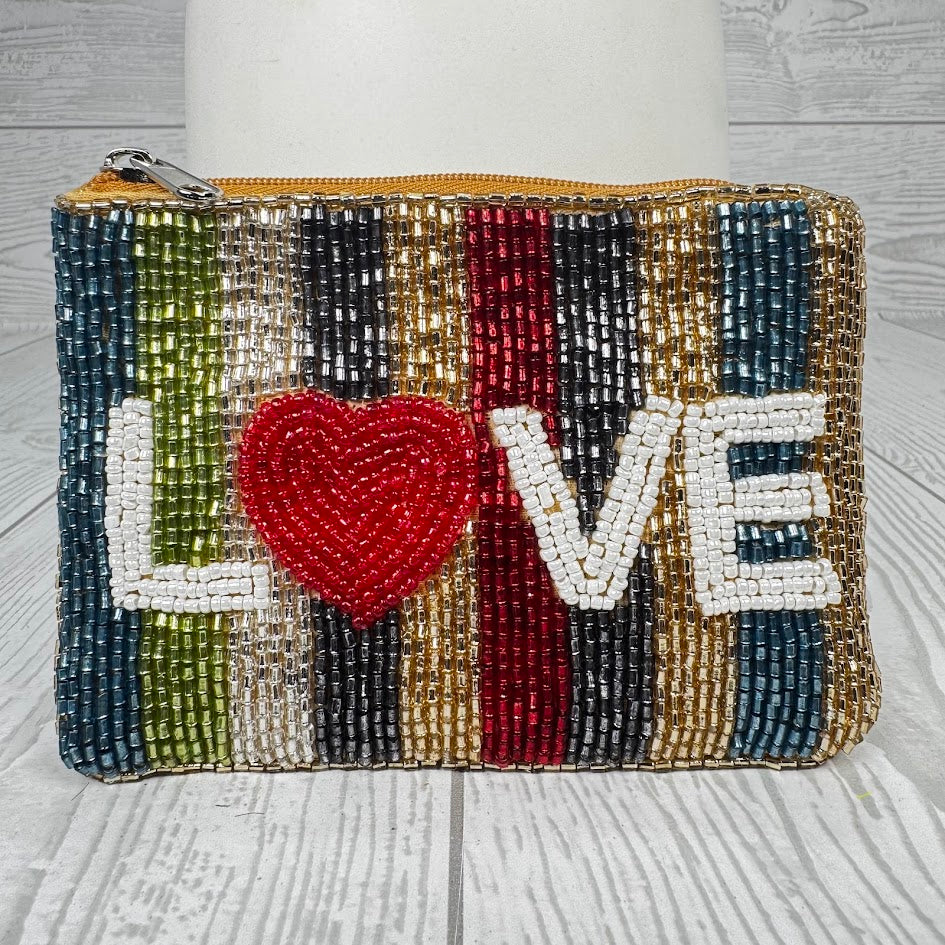 ZIPPER POUCH 5 1/2"X4" - MULTICOLOR LOVE - HD00271
