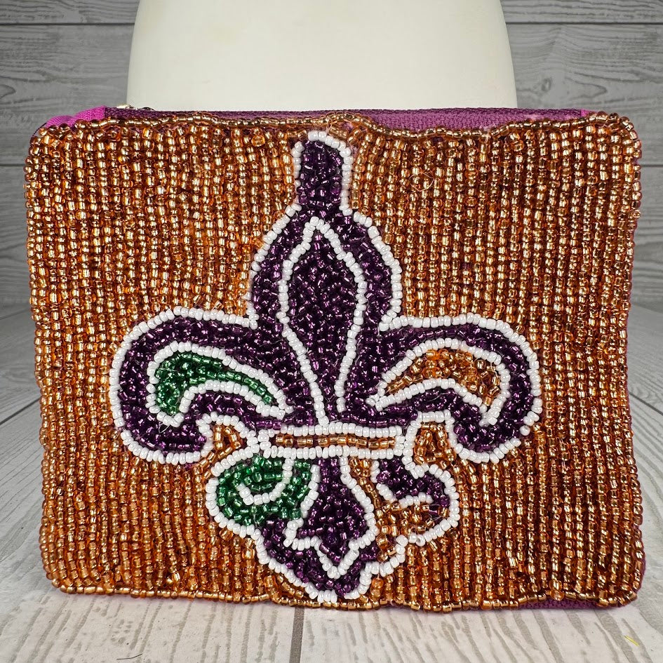 ZIPPER PUCH 5 1/2"X4" - FLEUR DE LIS - HD00362