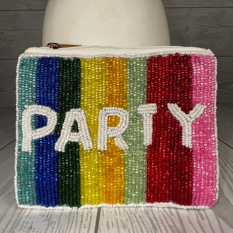 ZIPPER POUCH 5 1/2"X4" - PARTY MULTICOLOR BACKGROUND - HD00354