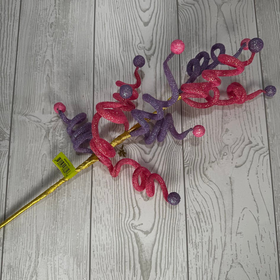 GLITTER BALL SPRINGY SPRAY X9 H24 - PINK/PURPLE - 85992PKLV