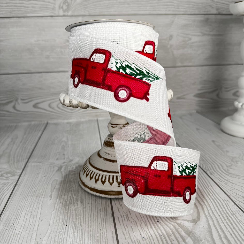 2.5"X10YD RED TRUCK WITH SNOWY TREE - RED/GREEN/WHITE - RG0156427