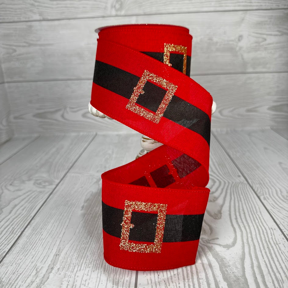 2.5"X10YD SANTA BELT ON ROYAL - RED/BLACK/GOLD - RG0177224