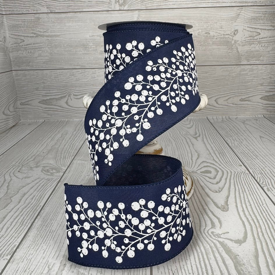 2.5"X10YD SNOW BERRY - BLUE/WHITE - RGE150819