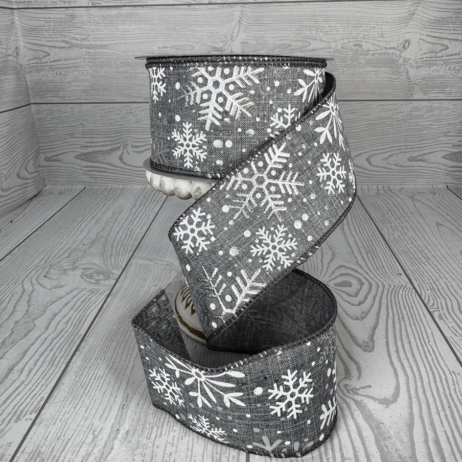 2.5"X10YD MULTI SNOWFLAKE - GREY/WHITE - RX4310