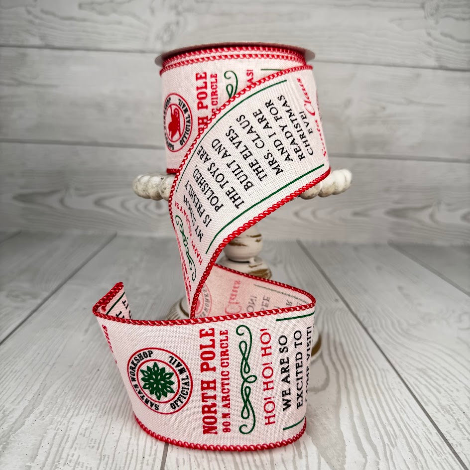 2.5"X10YD NORTH POLE WRITING - PINK/RED/GREEN/BLACK - RGA134615