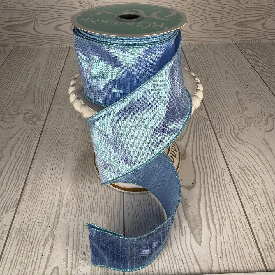 2.5"X10YD IRIDESCENT DUPIONI - METALLIC LIGHT BLUE/BLUE/TEAL - RG0196538