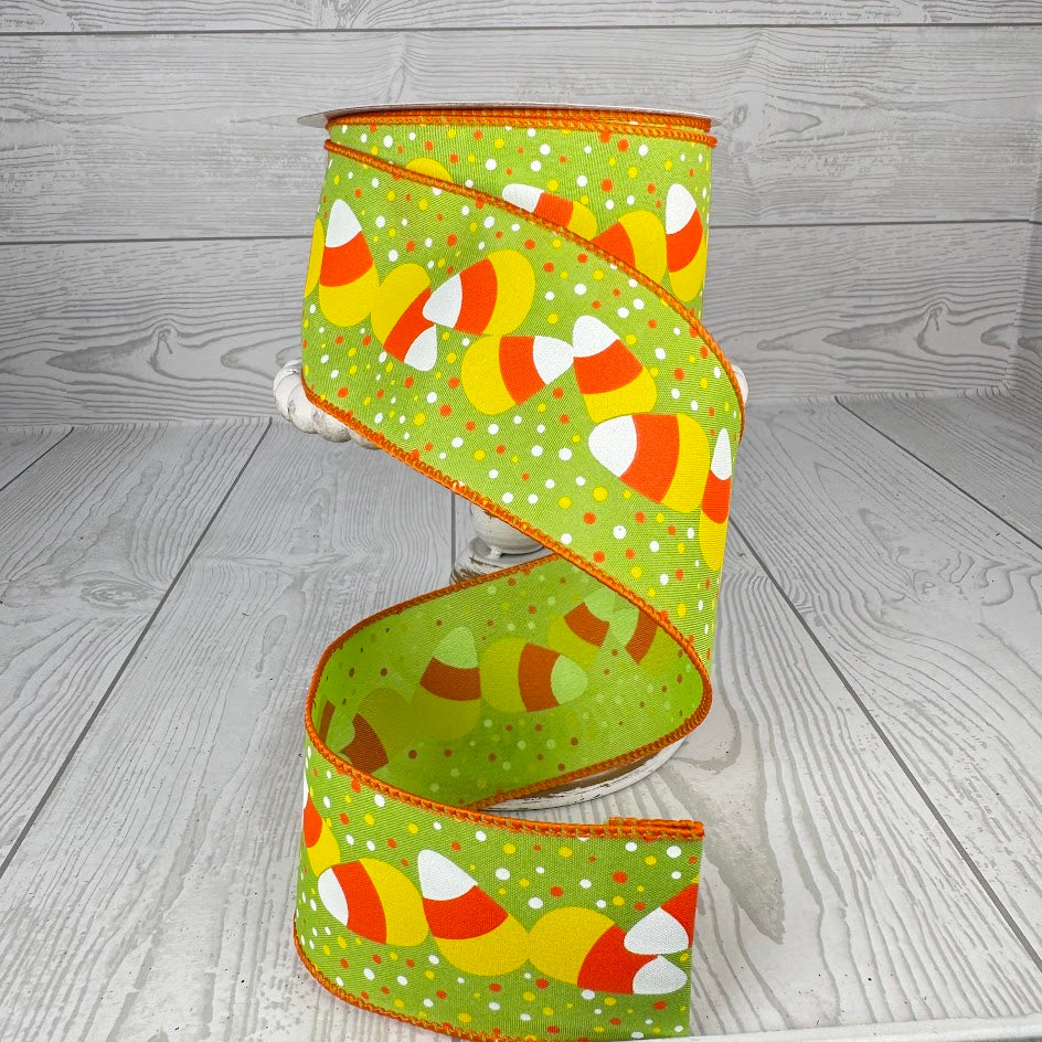 2.5"X10YD CANDY CORN - ORANGE/YELLOW/WHITE/GREEN - RGC1999E9