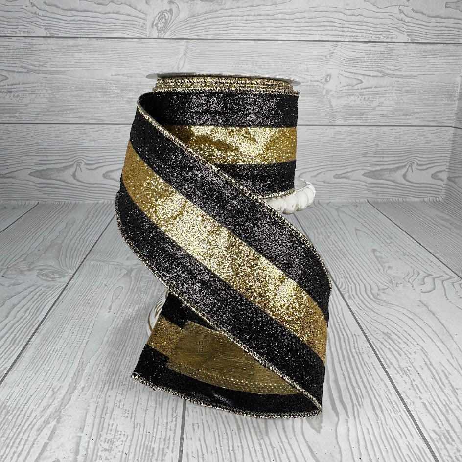 2.5"X10YD 3-IN-1 GLITTER - BLACK/GOLD - RM982486