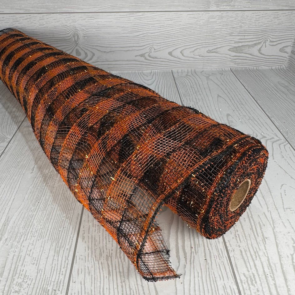21"X10YD TINSEL MESH - BLACK/ORANGE - RY9412E7