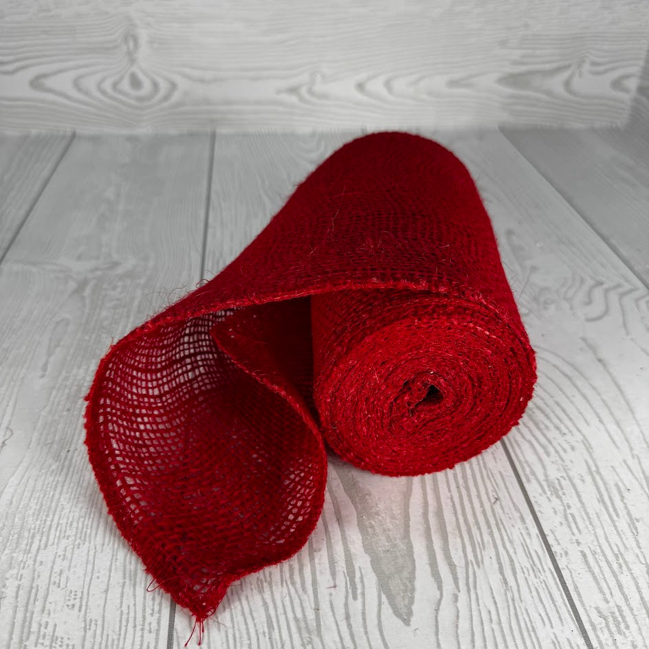 6"X10YDS LOOSE WEAVE BURLAP - RED - RK911624