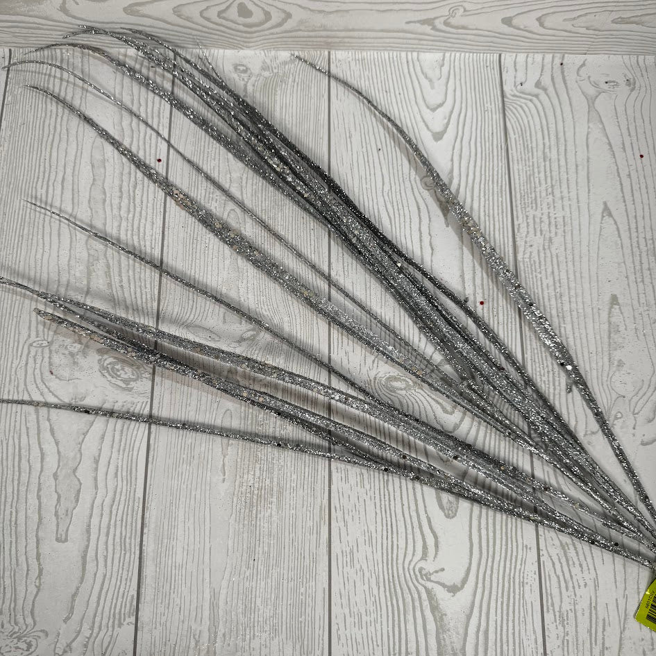 GLITTER SWORD GRASS SPRAY H32 - SILVER - OO - 86010SV