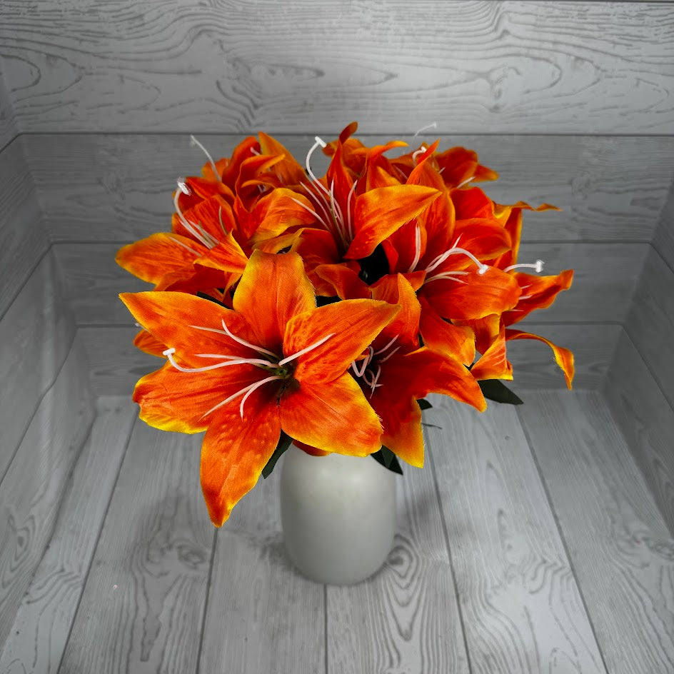19IN TIGER LILY BUSH X11 - ORANGE - 84852-OR * G