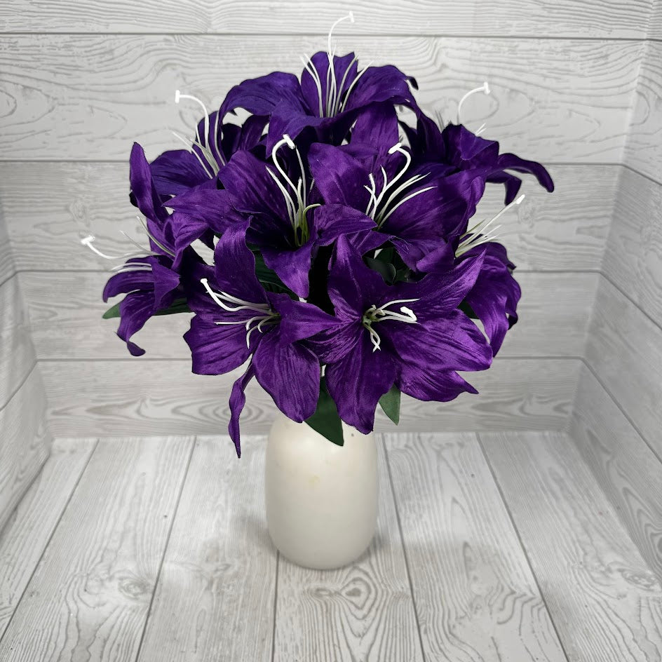 19IN TIGER LILY BUSH X11 - PURPLE - 84852-PU * G