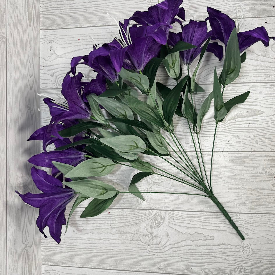 19IN TIGER LILY BUSH X11 - PURPLE - 84852-PU * G