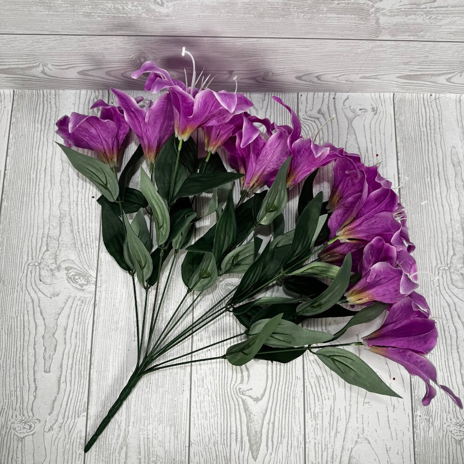 19IN TIGER LILY BUSH X11 - LAVENDER - 84852-LV * G