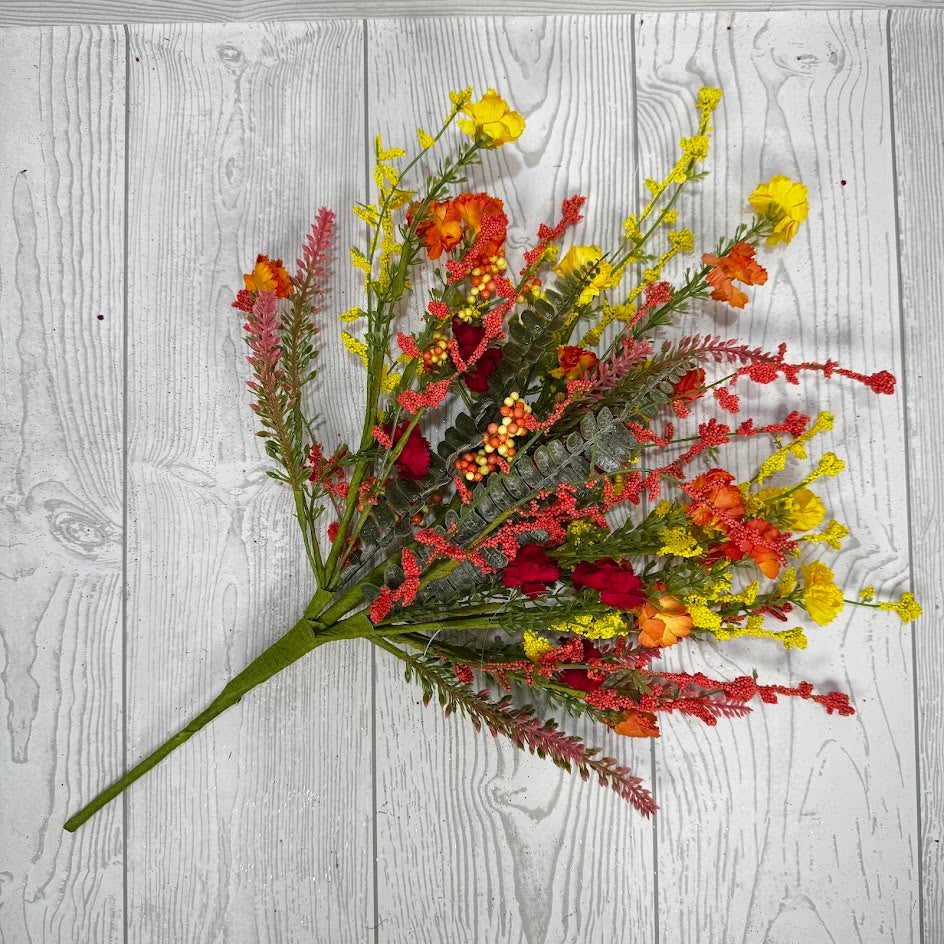 20IN SPRING MINI FLOWER - RED/ORANGE/YELLOW - 64847-ORYELRD * BL