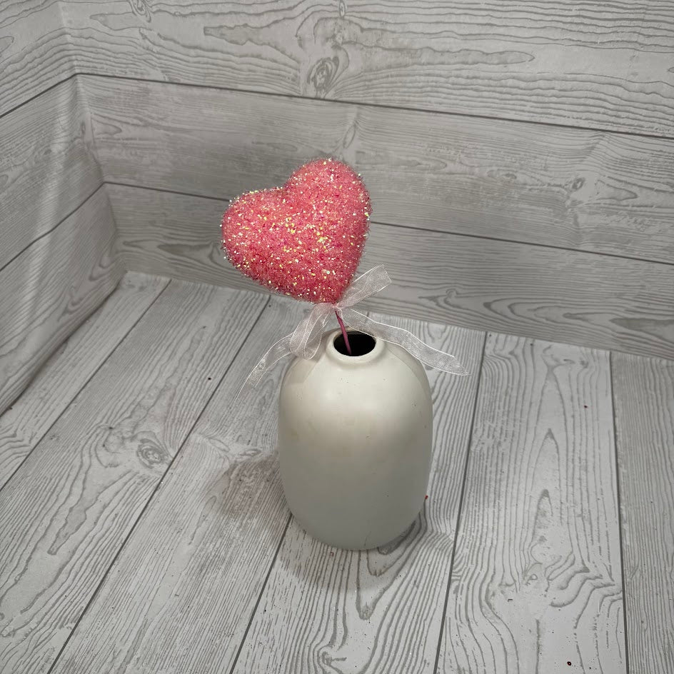 12IN GLITTER HEART PICK - PINK - 40430-PK * BL G