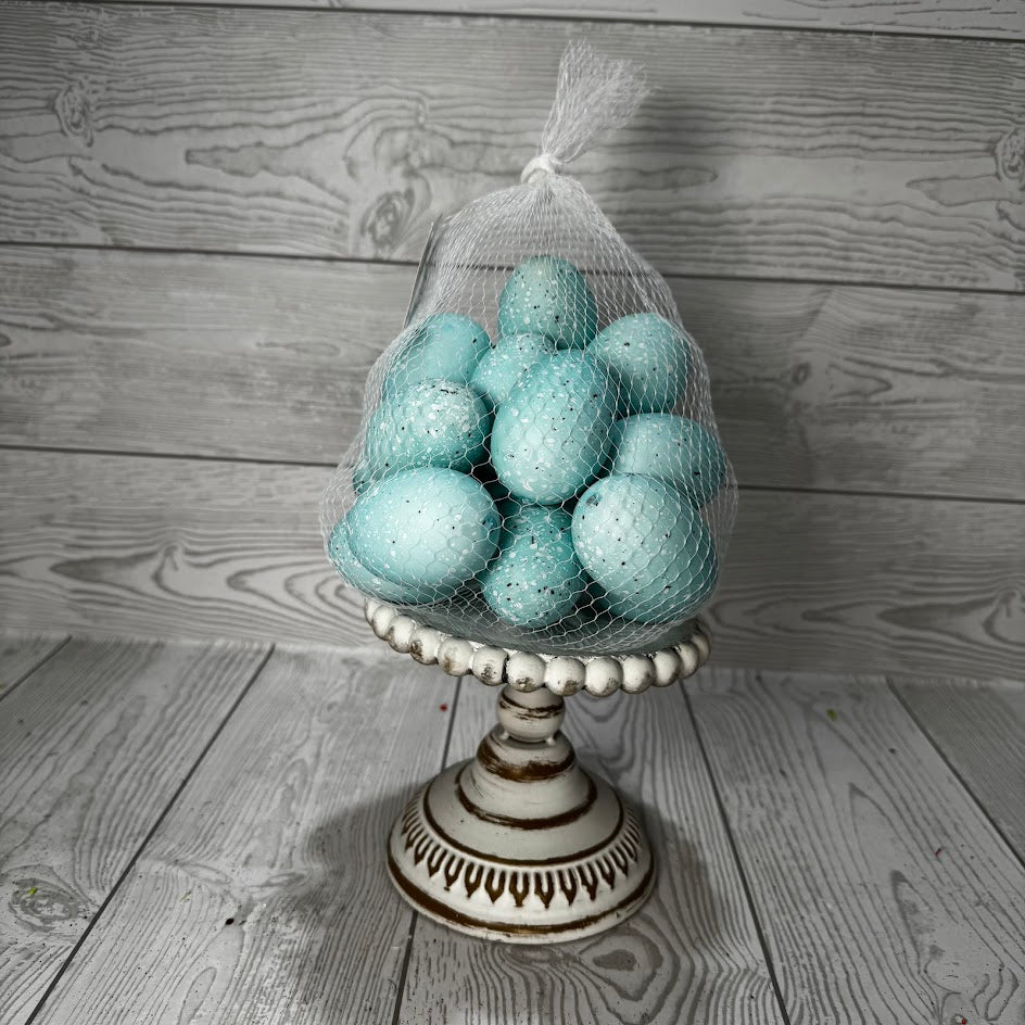 2IN EASTER EGGS, 16PIECES IN BAG - BLUE SPECKELED - 85521-BL *BL G