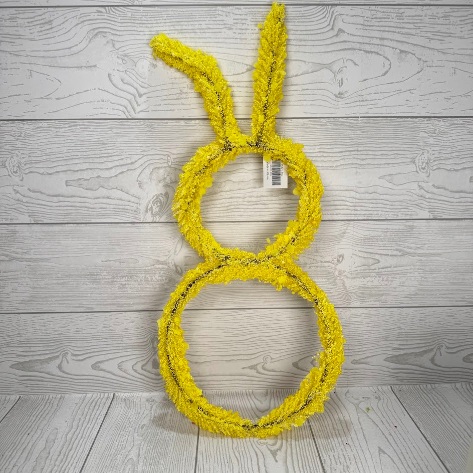 20IN EASTER BUNNY WREATH - YELLOW - 65421-YEL * R